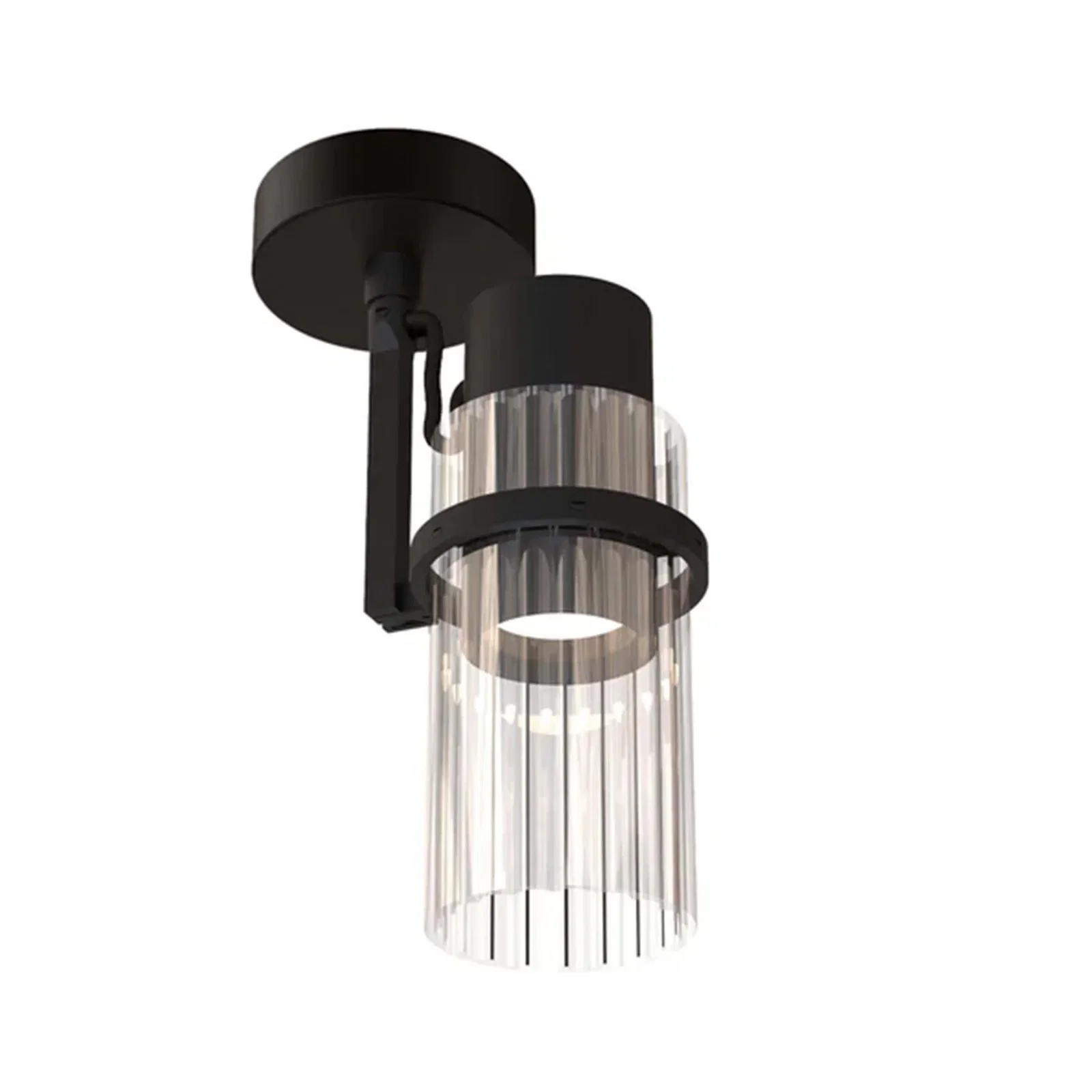 Image of TOOY Lei Ceiling Spot Light - Sand Black, Clear Glass