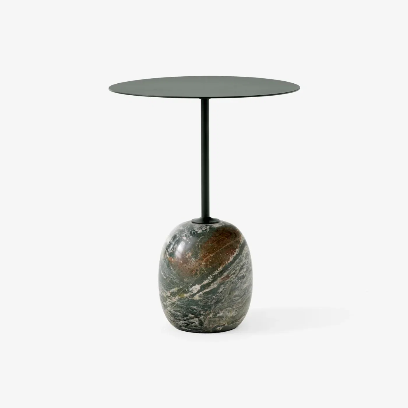 Image of &Tradition LN8 Lato Round Side Table - Verdi Alpli Marble