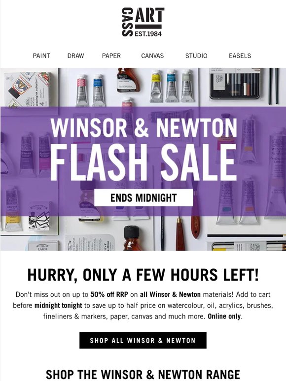 Winsor & Newton Sale Ends Midnight!