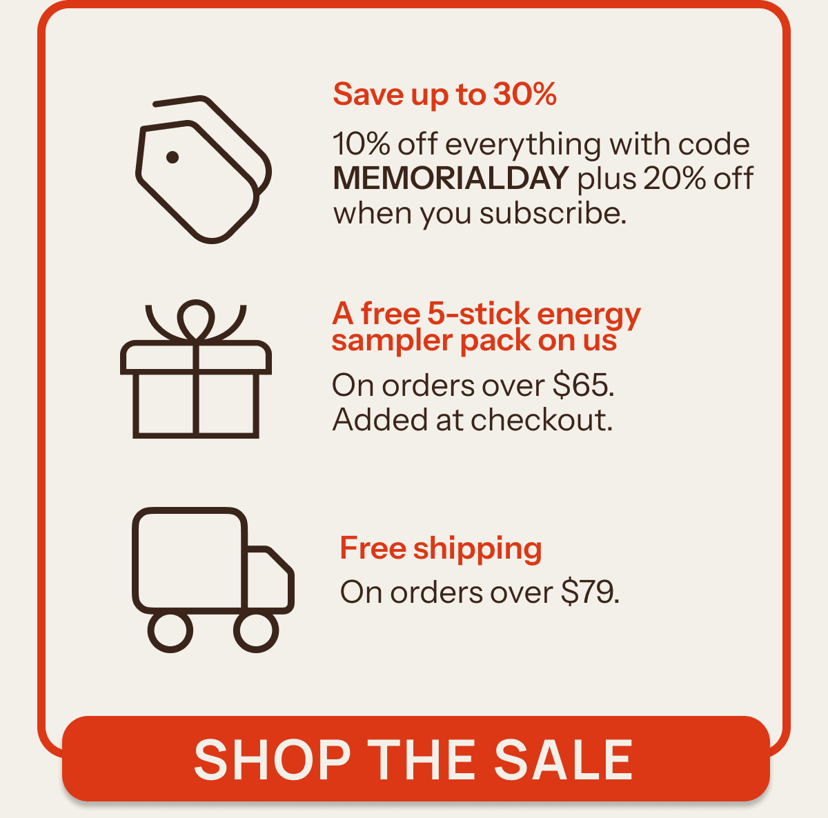 Memorial Day sale details