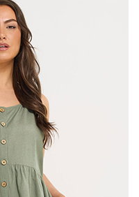 YOURS – Sommerkleid in Grün aus Leinen