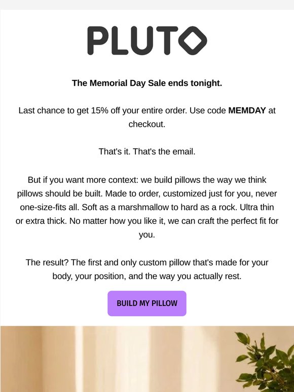 Don't sleep on this deal: 15% off ends tonight