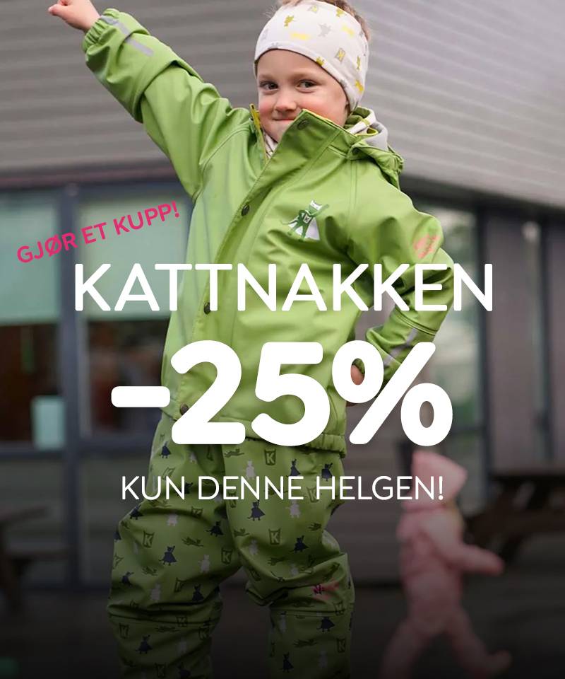 Siste sjanse! 25% rabatt på Kattnakken regntøy