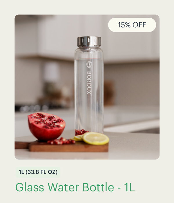 Glass Water Bottle - 1L