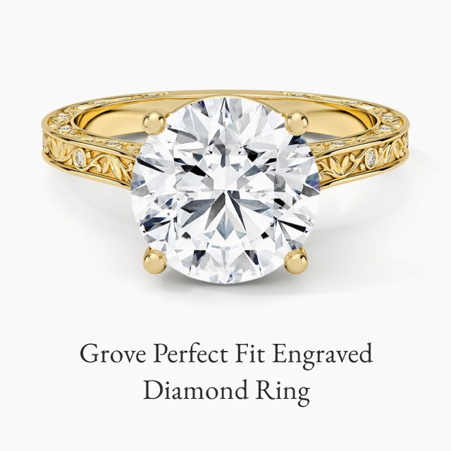 Grove Perfect Fit Engraved Diamond Ring 