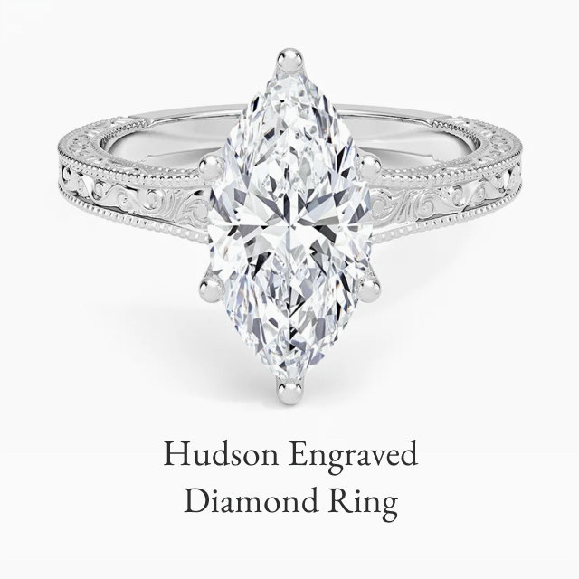 Hudson Engraved Engagement Ring