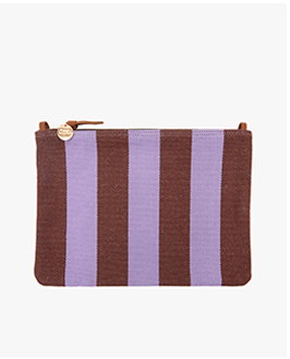 Flat Clutch in Jacaranda/Hazelnut Stripe