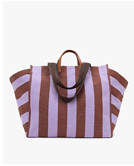 La Côte Tote in Jacaranda/Hazelnut Stripe