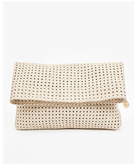 Carryall Clutch in Cream Rattan