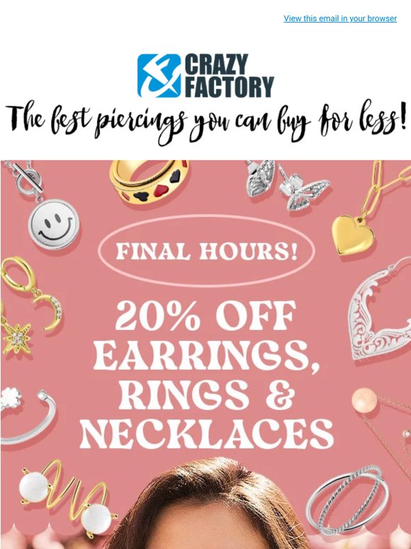 ⏰ Final call for 20% off rings, earrings, and necklaces,