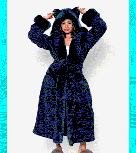 Classic Women's Luxury Blue Robe | Indigo Wolf