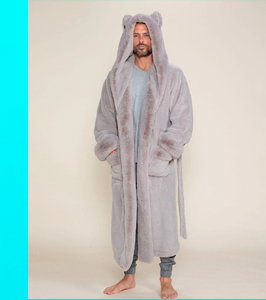 Classic Men's Luxury Grey Robe | Silver Fox