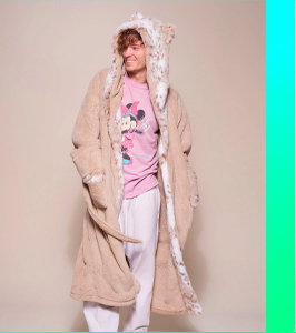 Classic Men's Luxury Beige Robe | Snow Leopard