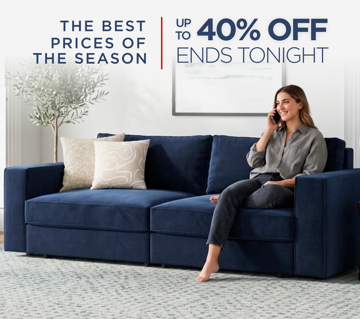 Up to 40% off ends tonight