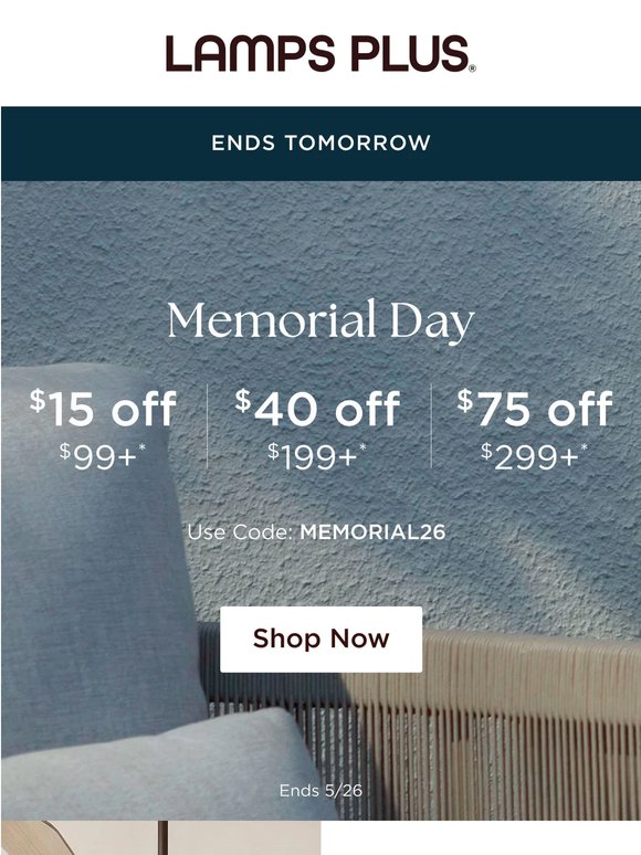 Ends Tomorrow! Up to $75 Off