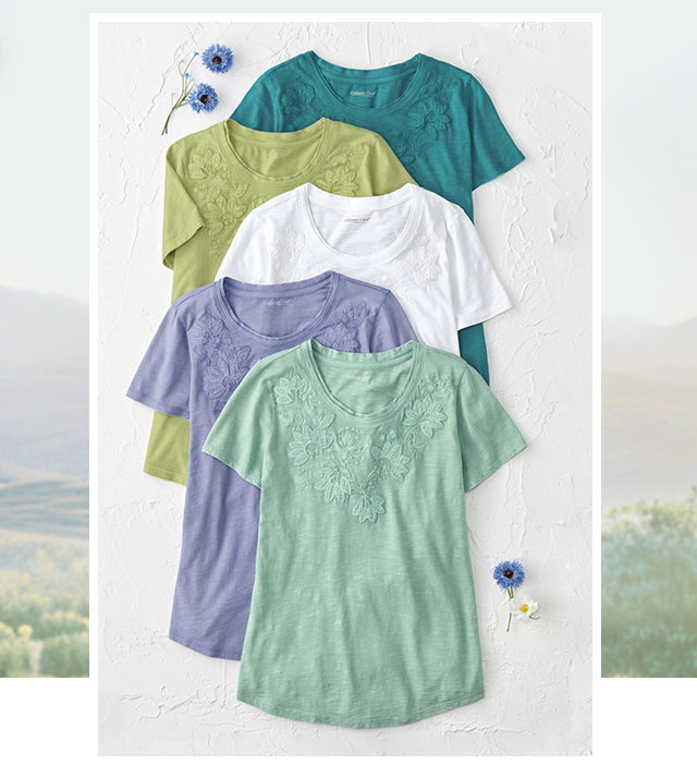Swirling Petals Slub Tee
