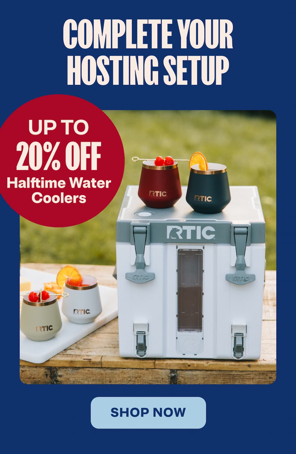 Complete Your Hosting Setup - Up to 20% Off Halftime Water Coolers