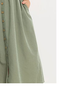 YOURS Curve Green Linen Sundress