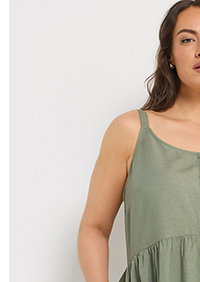 YOURS Curve Green Linen Sundress