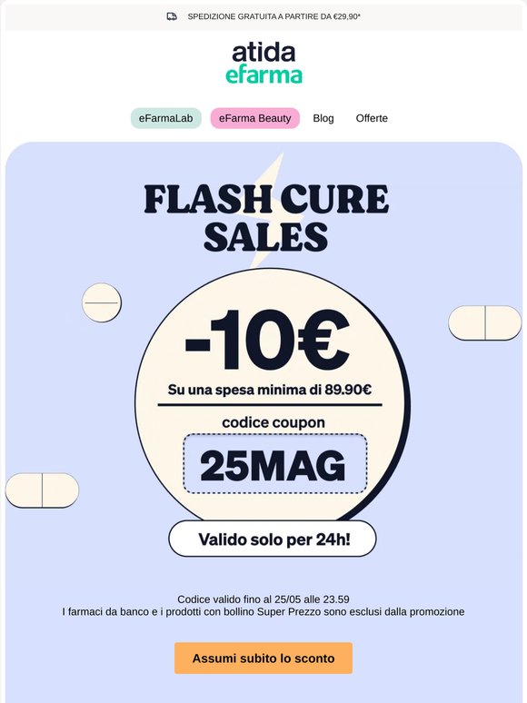 ⚡ Flash Cure Sales | -10€ di Sconto per te!