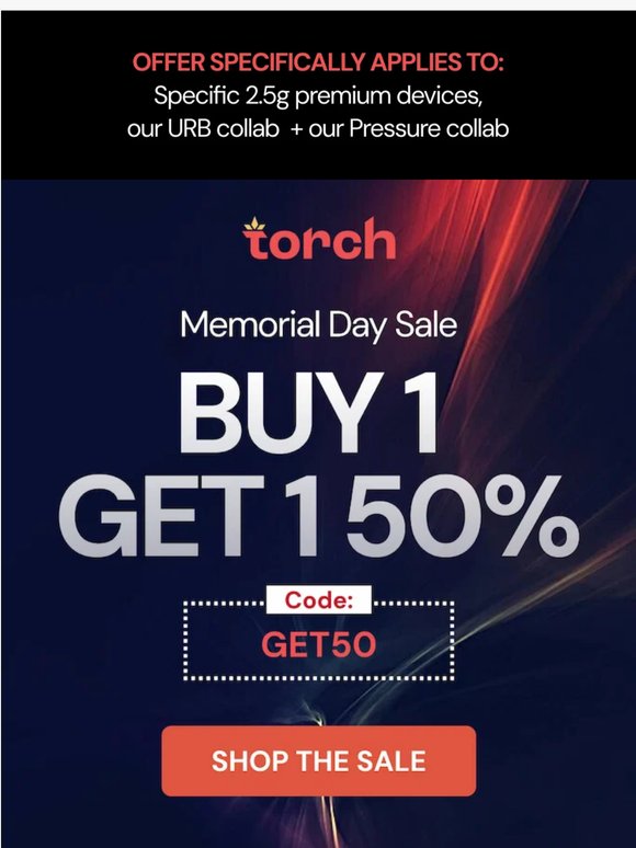 Buy 1 Get 1 50% URB & Pressure Collab & 2.5g Premium Devices