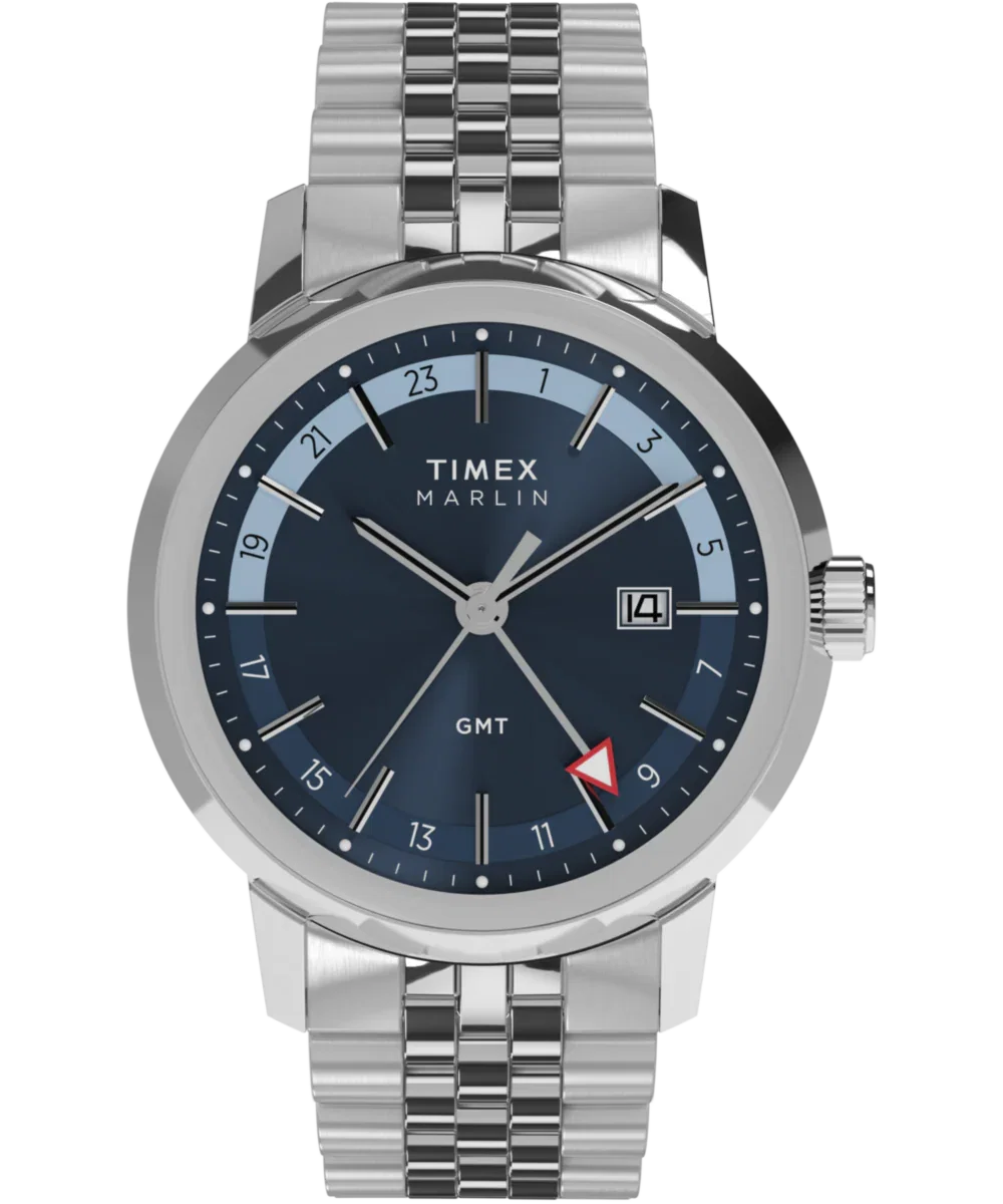 Image of Marlin® Quartz GMT 40mm Stainless Steel Bracelet Watch