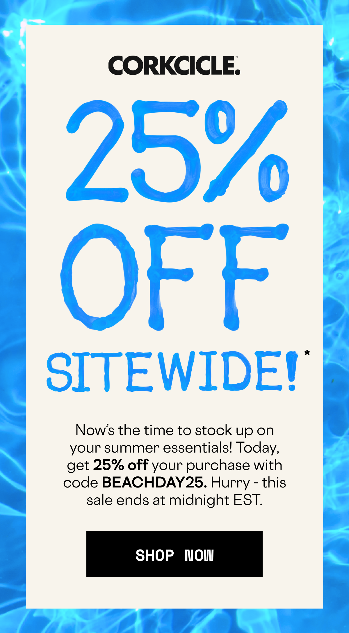 Last Day to save 25% with the code BEACHDAY25