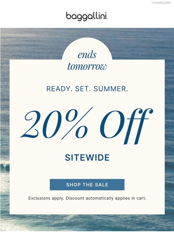 Ends Soon - 20% Off Sitewide