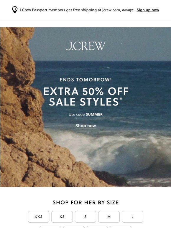 Last call! Extra 50% off sale ends tomorrow.