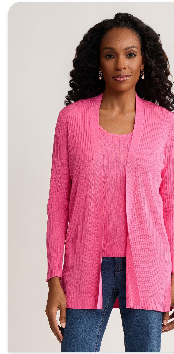 Sutton Cardigan, Ribbed Knit