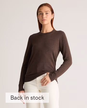 Lightweight Cotton Cashmere Crew Sweater 