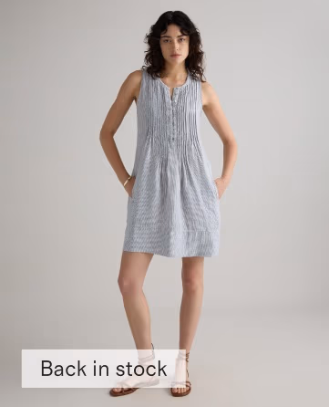 100% European Linen Sleeveless Swing Dress