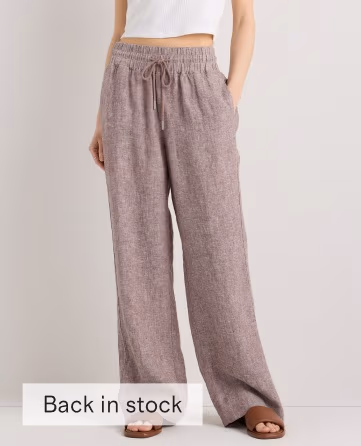 100% European Linen Wide Leg Pants