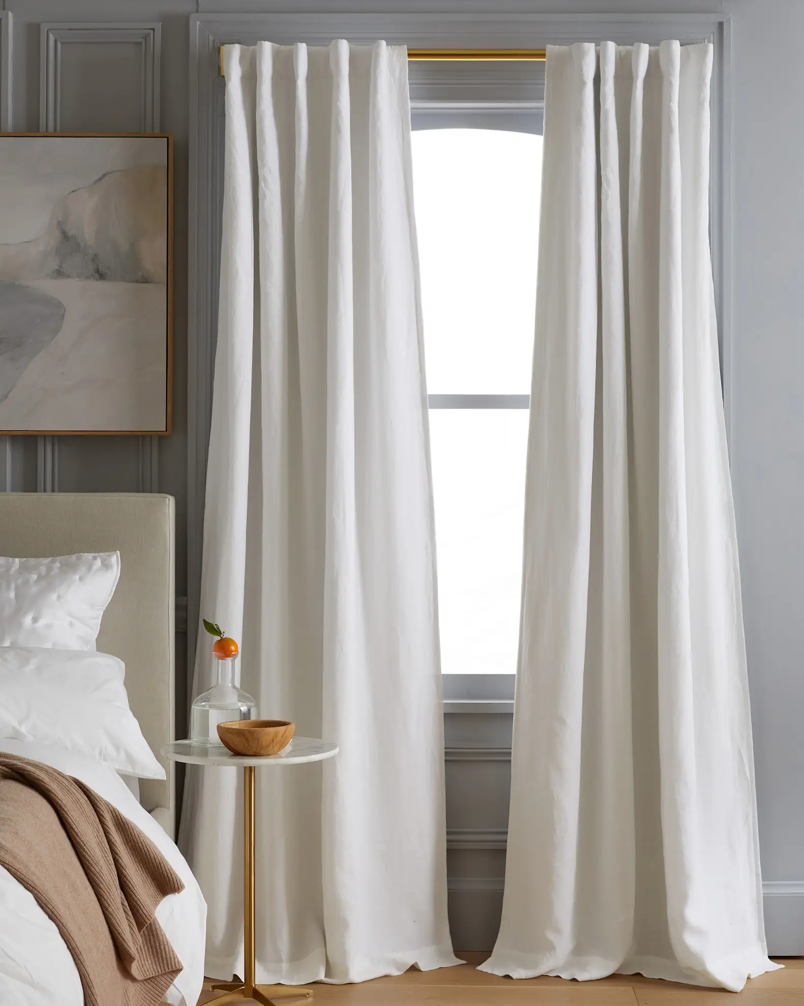European Linen Room Darkening Curtain - Single Panel