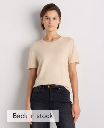 Lightweight Cotton Cashmere Relaxed Sweater Tee