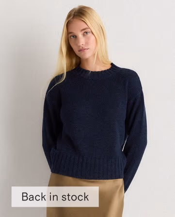 Cotton Linen Relaxed Crew Sweater