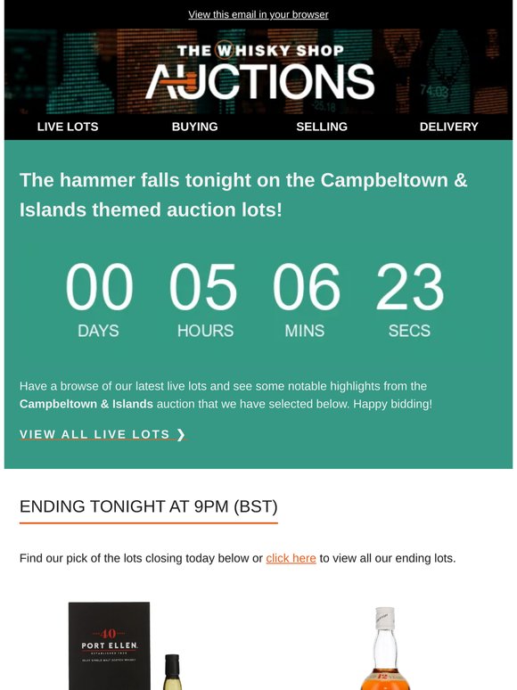 The hammer falls tonight on the Campeltown & Island themed lots!