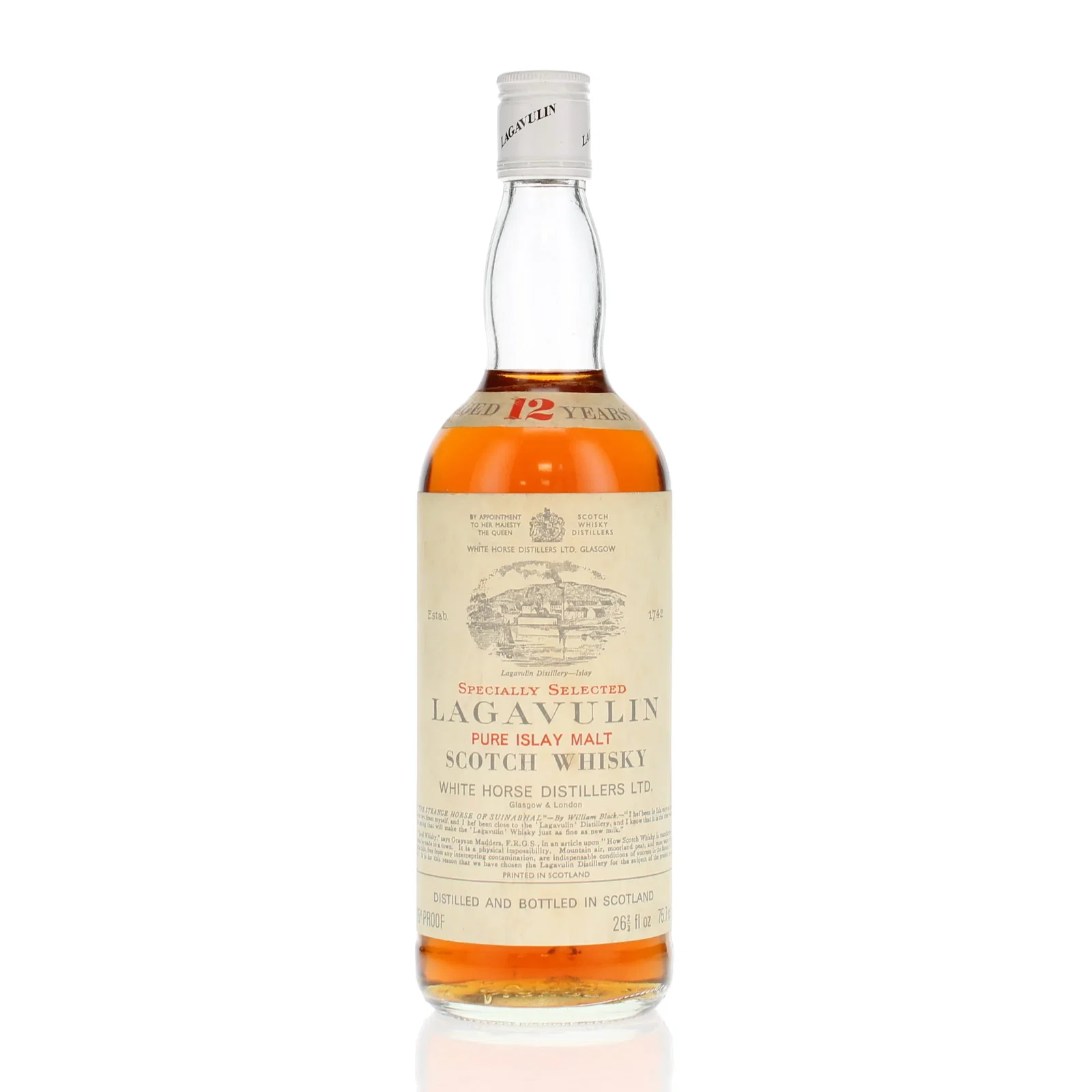 Lagavulin 12 Year Old White Horse Bottling 1970s