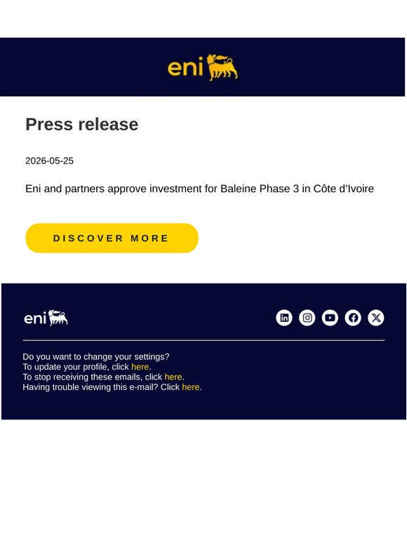 eni.com | Mail alert press release