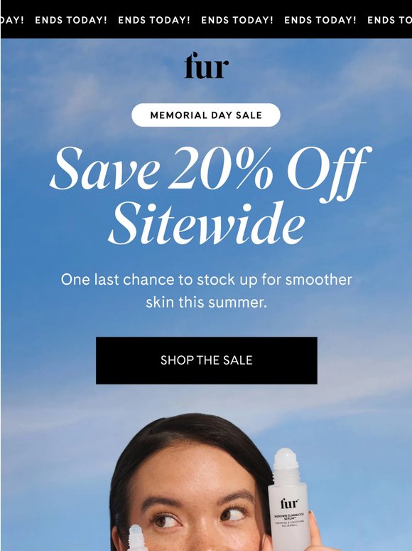 ENDS TONIGHT: 20% OFF SITEWIDE