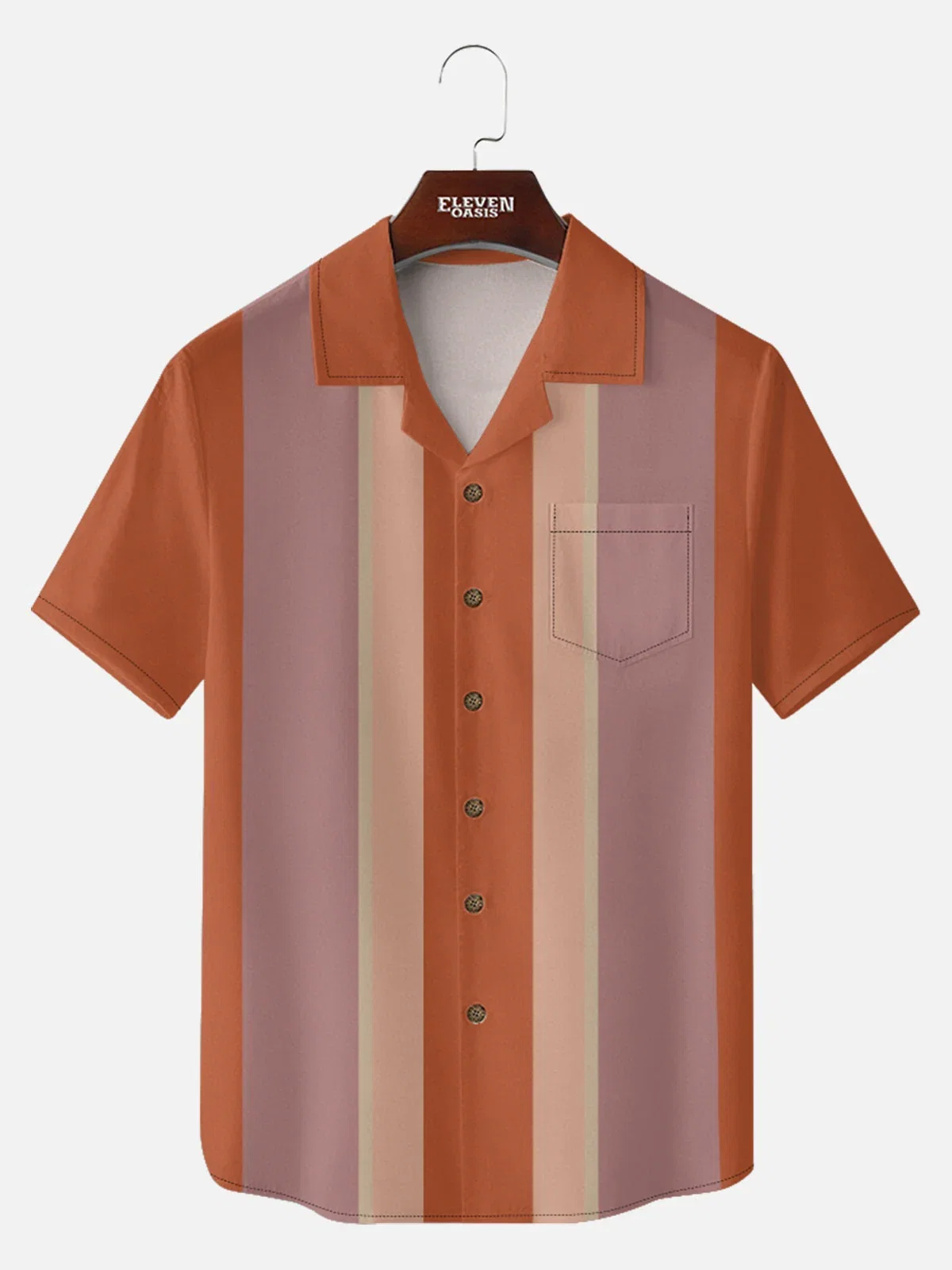 Image of Men's Vintage Panel Camp Collar Short Sleeve Shirt