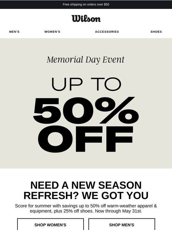 Up to 50% off, just in time for summer