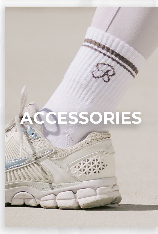 Close-up of Crew Socks in Cloud and sneakers featured in Accessories category.