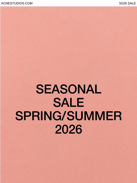 Spring/Summer 26 Sale now live