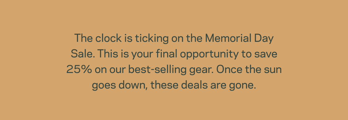 Gear up for the summer 25% off