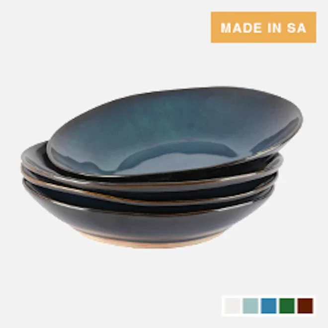 Mervyn Gers Glazed Stoneware Pasta Bowls, Set of 4