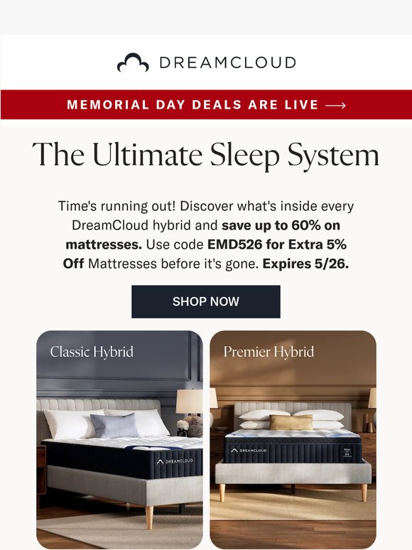Ending Soon! 🎁 Unbox Luxury and Save Up to 60% on Mattresses + Extra 5%