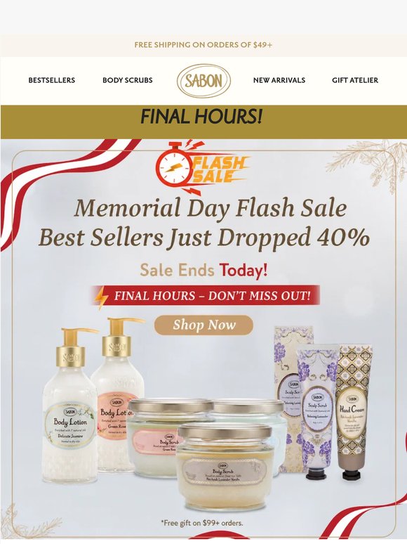 ⚡ Ends Tonight: 40% OFF Memorial Day Flash Sale