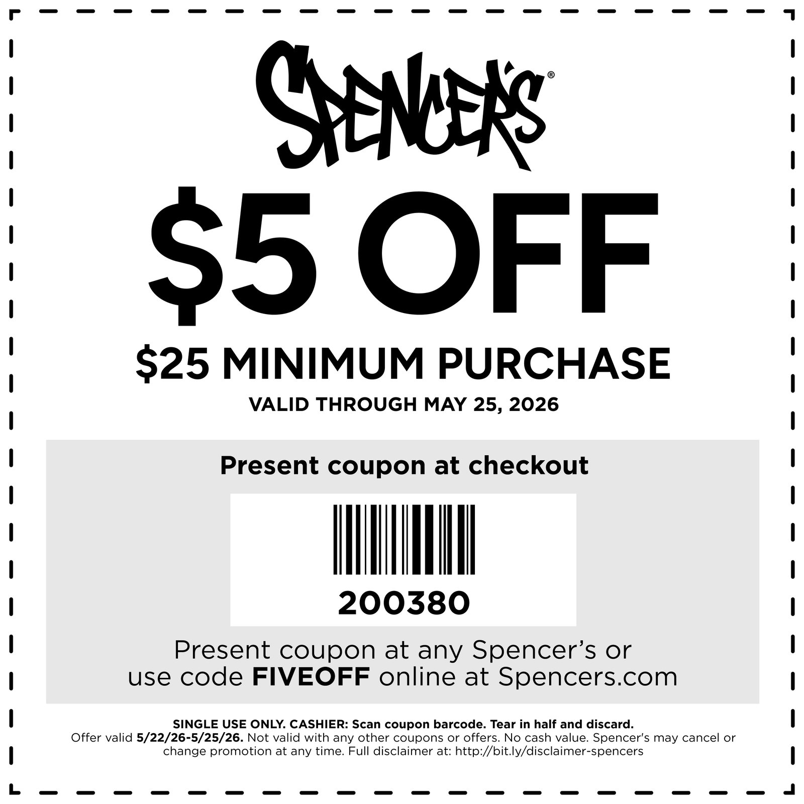 $5 OFF $25