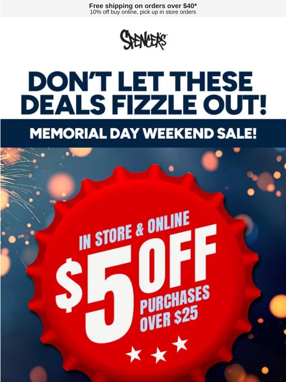 🎆 LAST CHANCE for $5 off $25